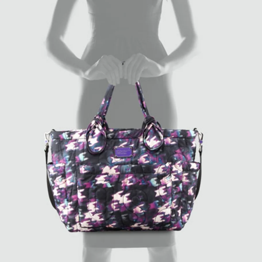 MARC by Marc Jacobs Pretty Nylon Eliz-A-Baby Diaper Bag, Black & Purple Multi